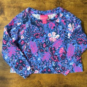 Lilly Pulitzer Girls Mini Emmaline Pullover in Birds Eye View XS 2/3